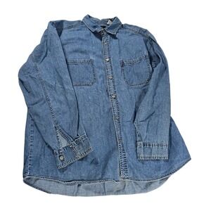 Levis Red Tab Denim Shirt Mens XL Blue Long Sleeve Button Down Workwear